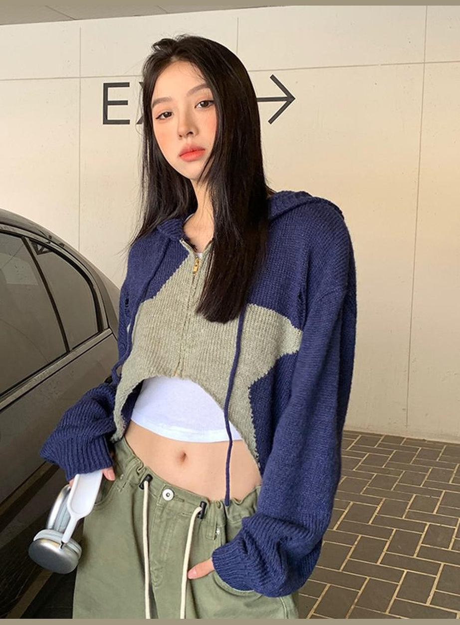 Y2k Knit Crop Cardigan