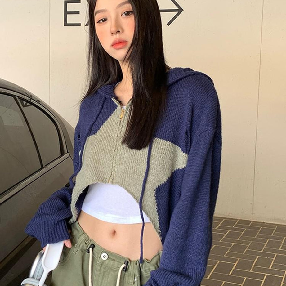 Y2k Knit Crop Cardigan