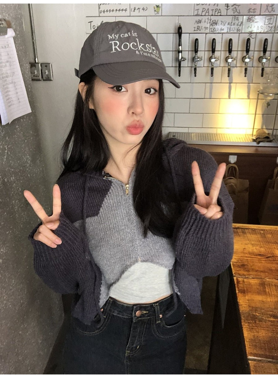 Y2k Knit Crop Cardigan