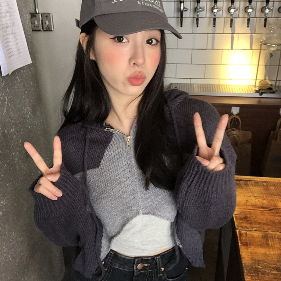 Y2k Knit Crop Cardigan