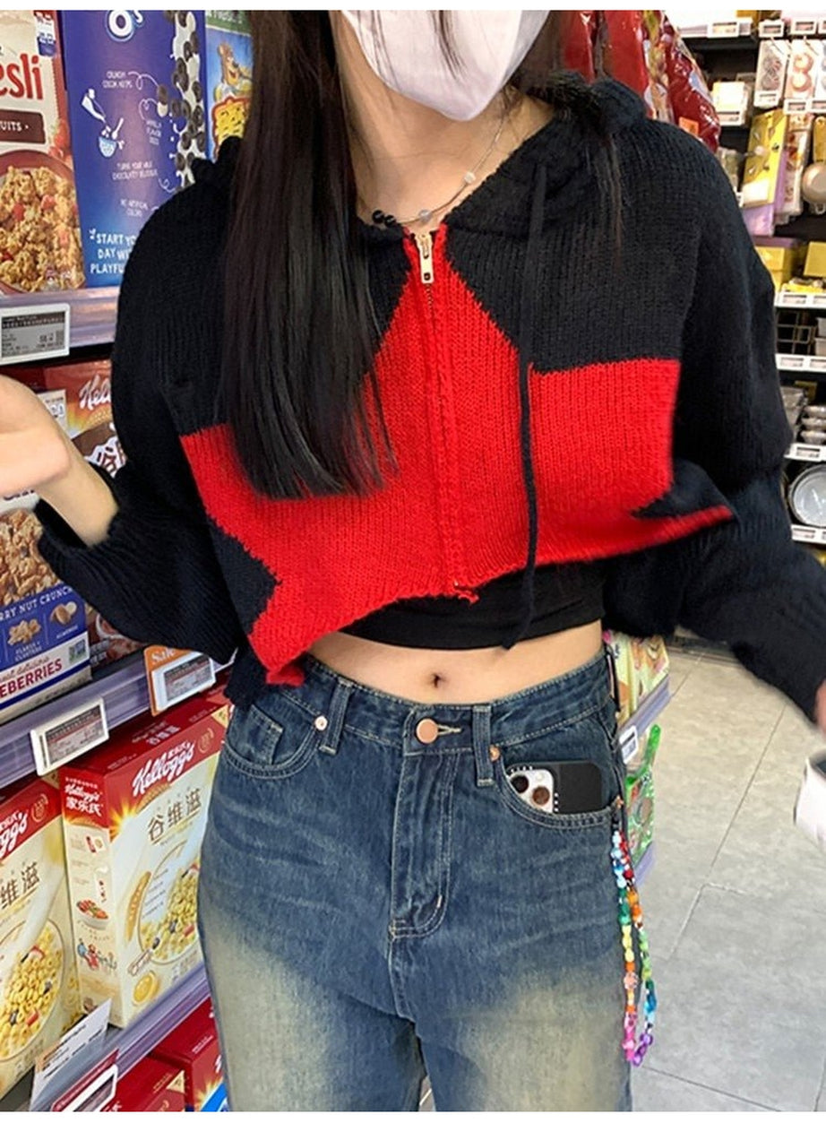 Y2k Knit Crop Cardigan