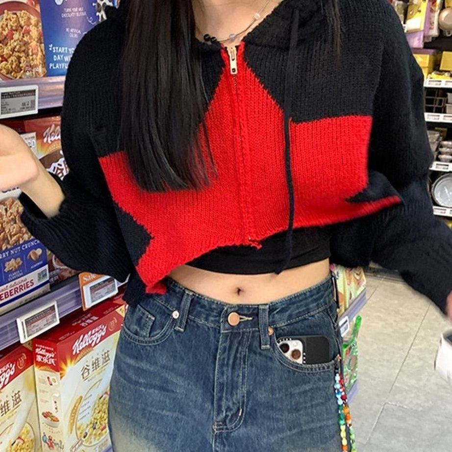 Y2k Knit Crop Cardigan