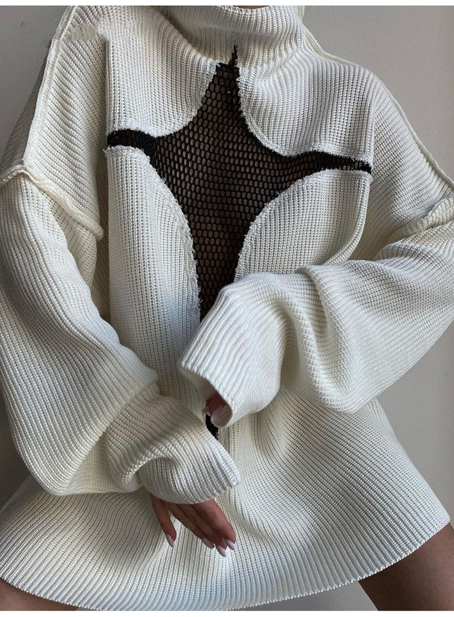 Y2k Mesh Hollow Sweater