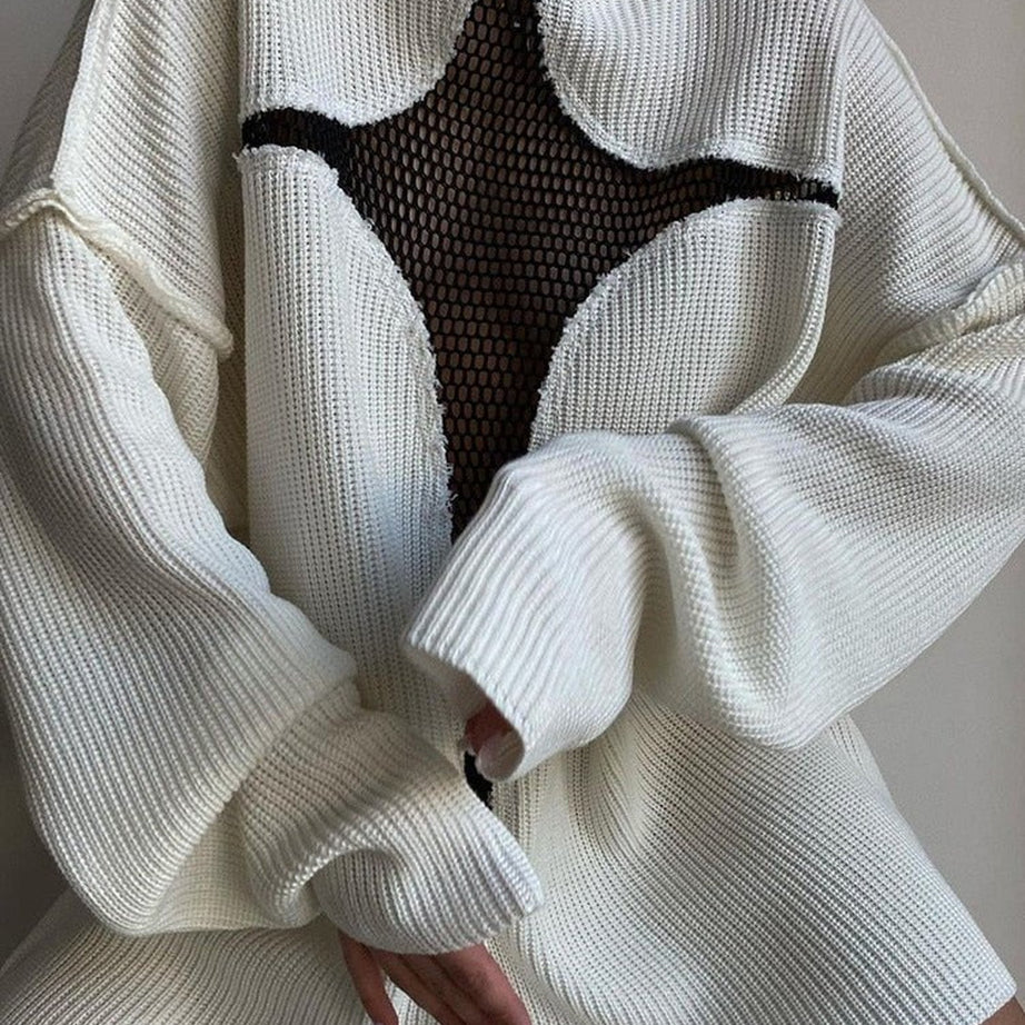 Y2k Mesh Hollow Sweater