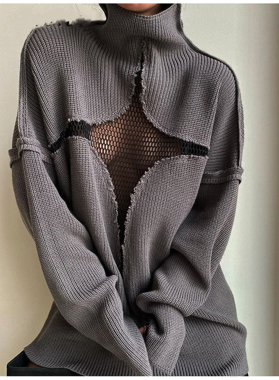 Y2k Mesh Hollow Sweater