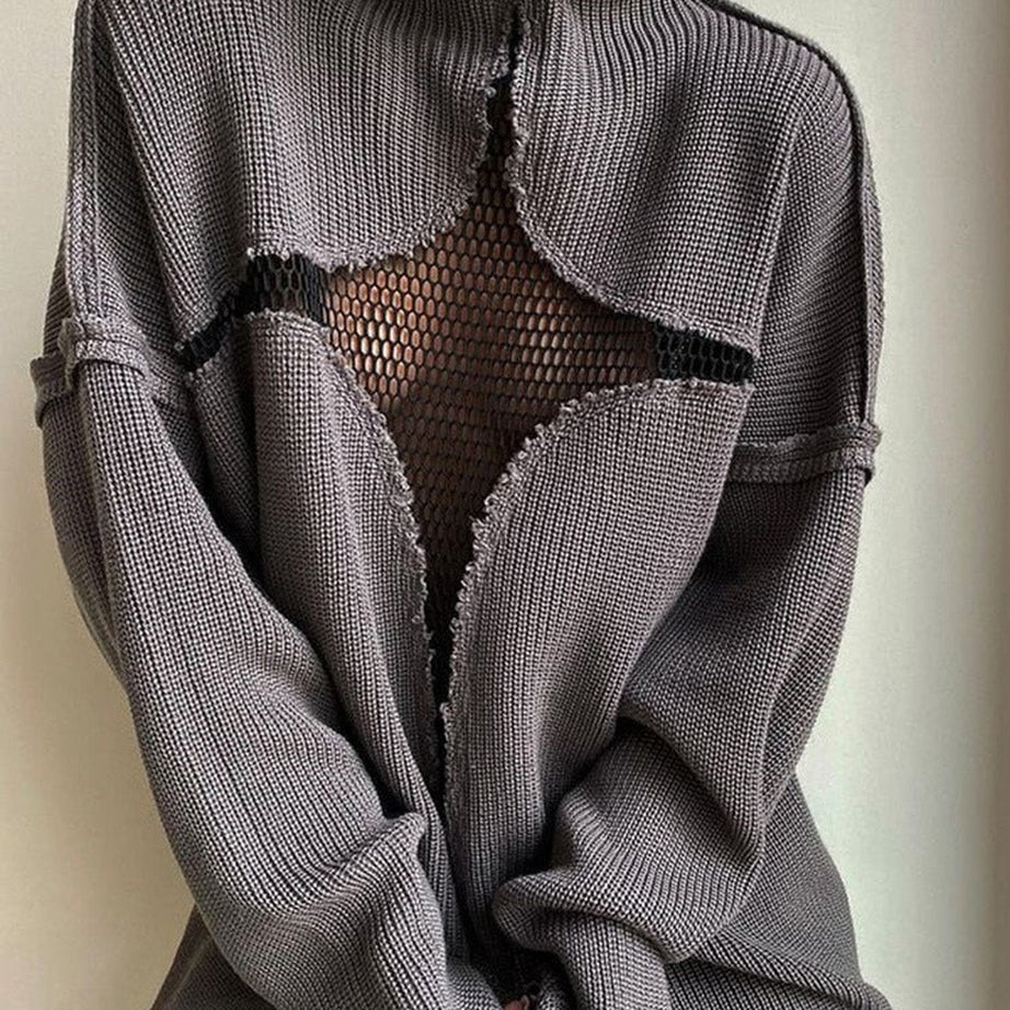 Y2k Mesh Hollow Sweater