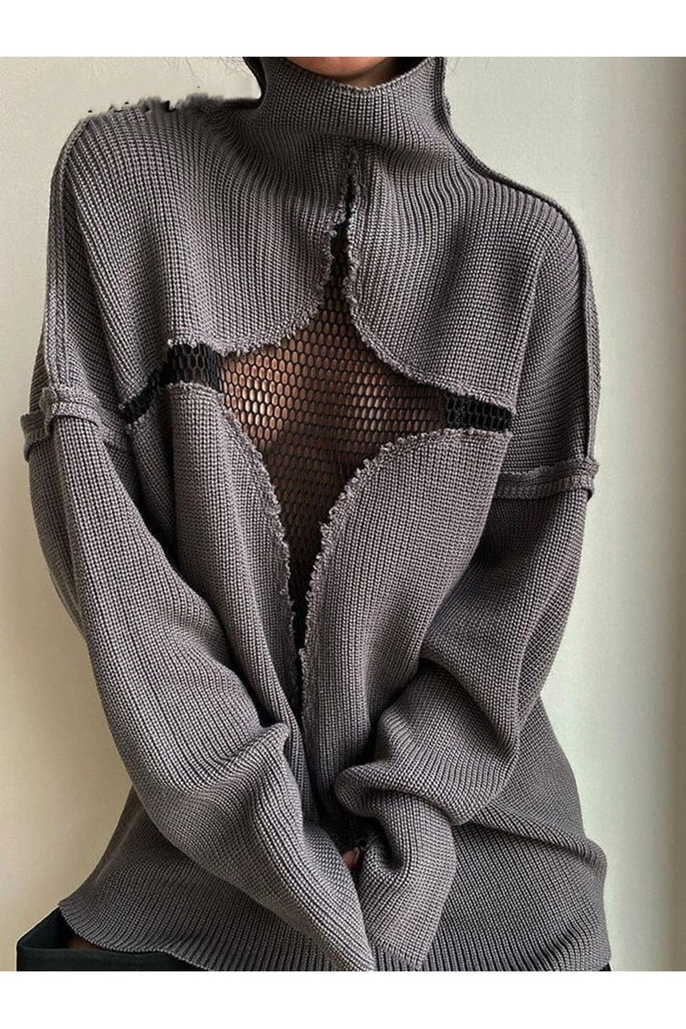 Y2k Mesh Hollow Sweater