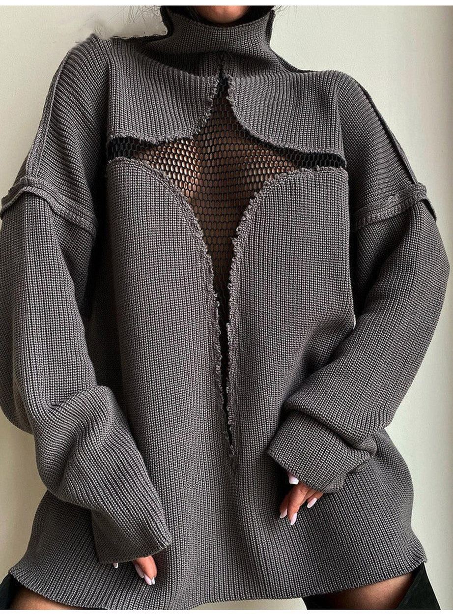 Y2k Mesh Hollow Sweater