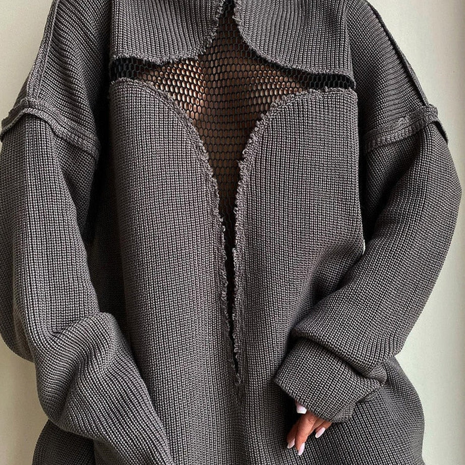 Y2k Mesh Hollow Sweater