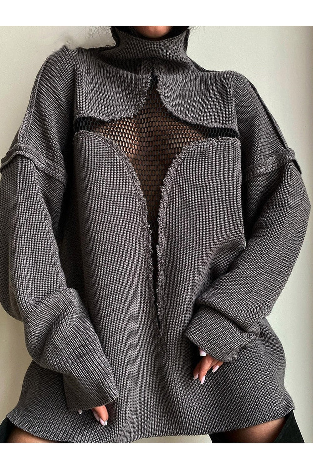 Y2k Mesh Hollow Sweater