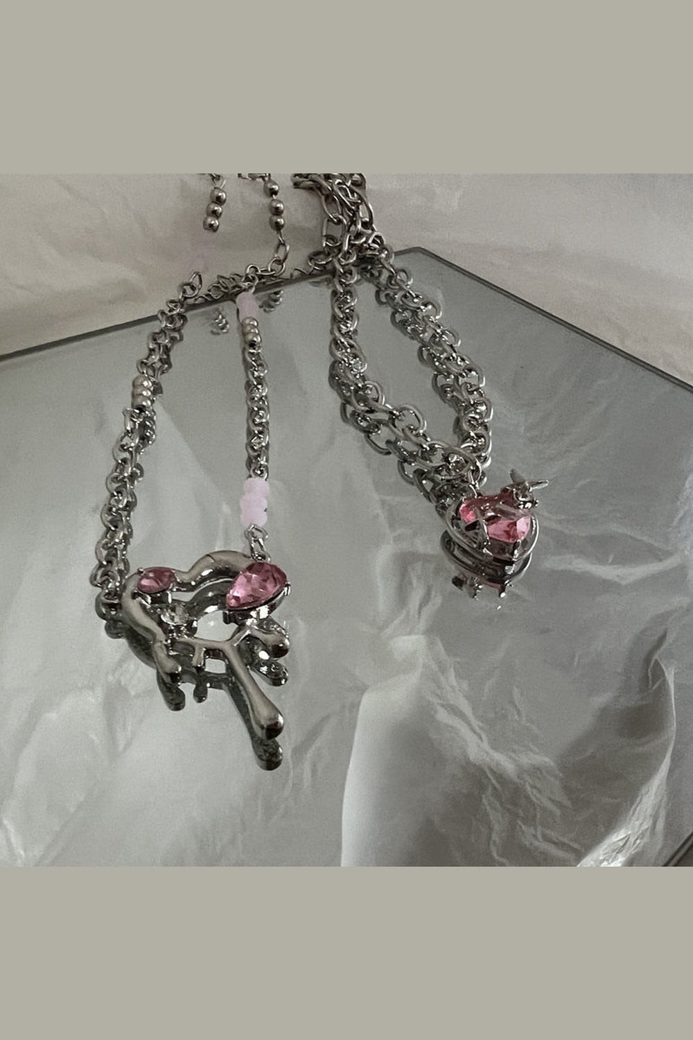 Y2k Peach Heart Necklace