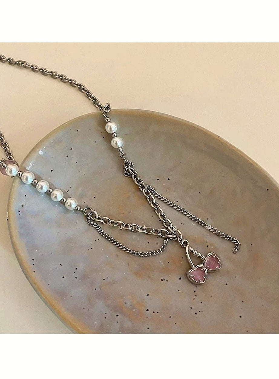 Y2k Peach Heart Necklace