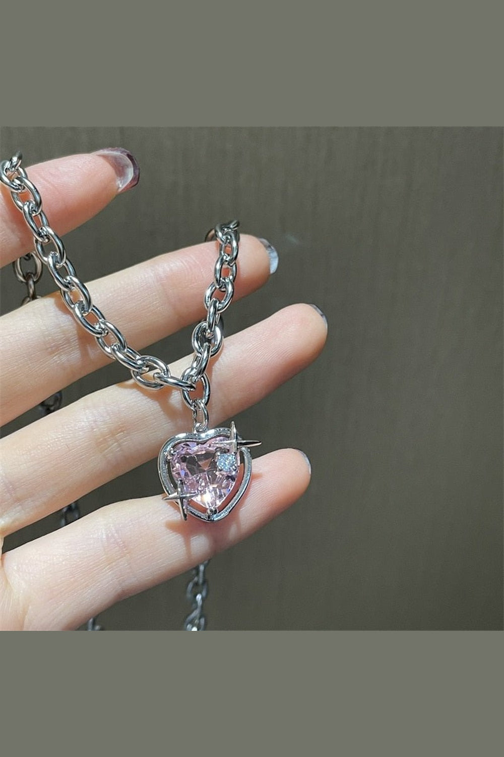 Y2k Peach Heart Necklace
