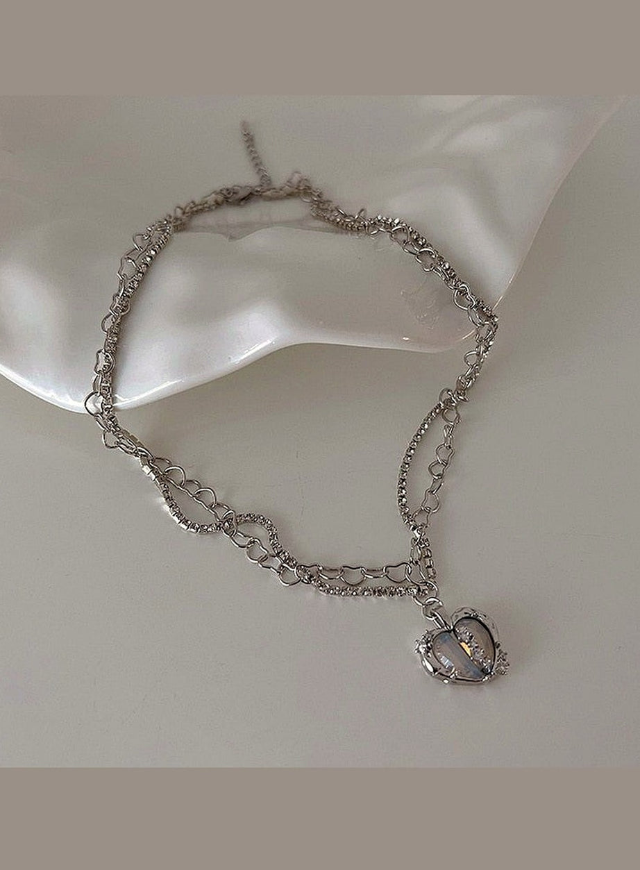 Y2k Peach Heart Necklace