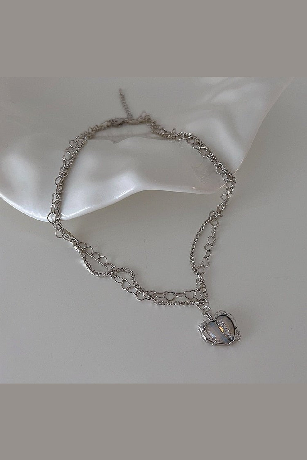 Y2k Peach Heart Necklace