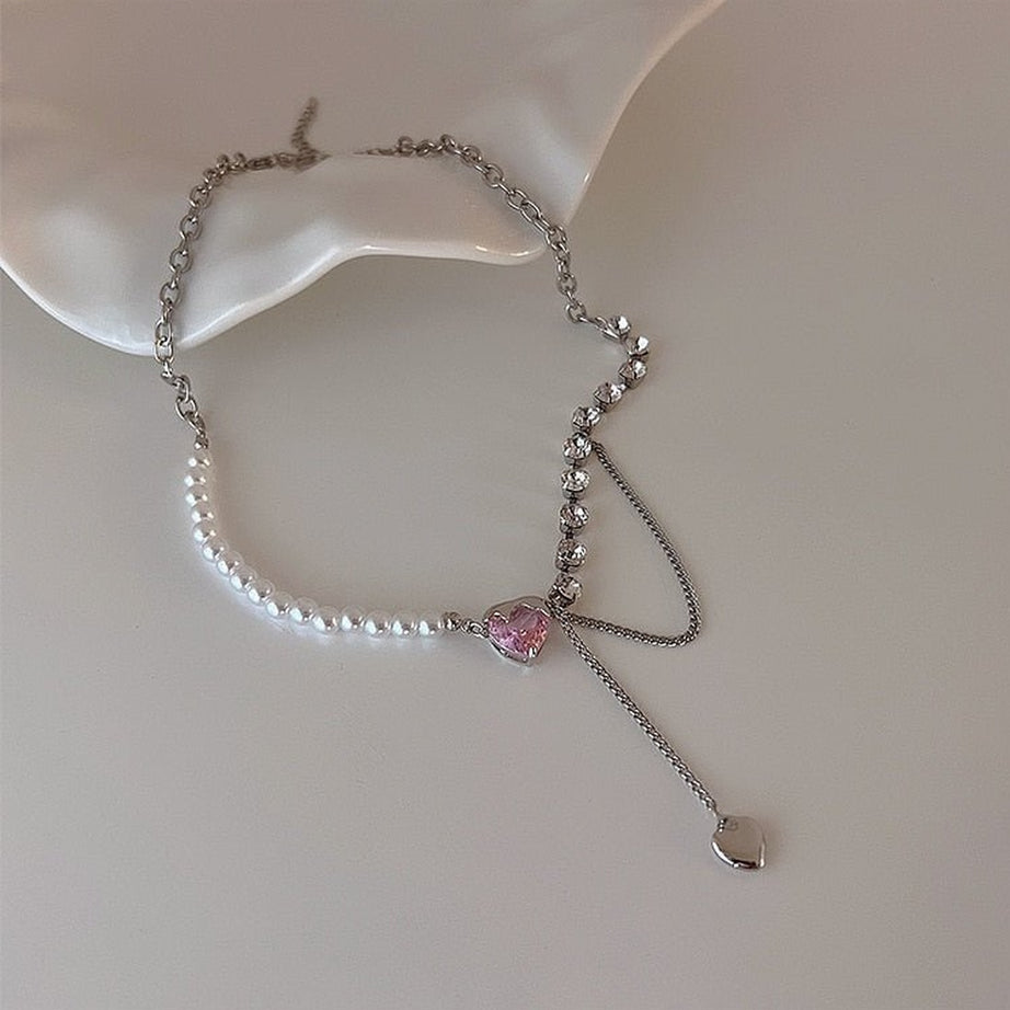 Y2k Peach Heart Necklace