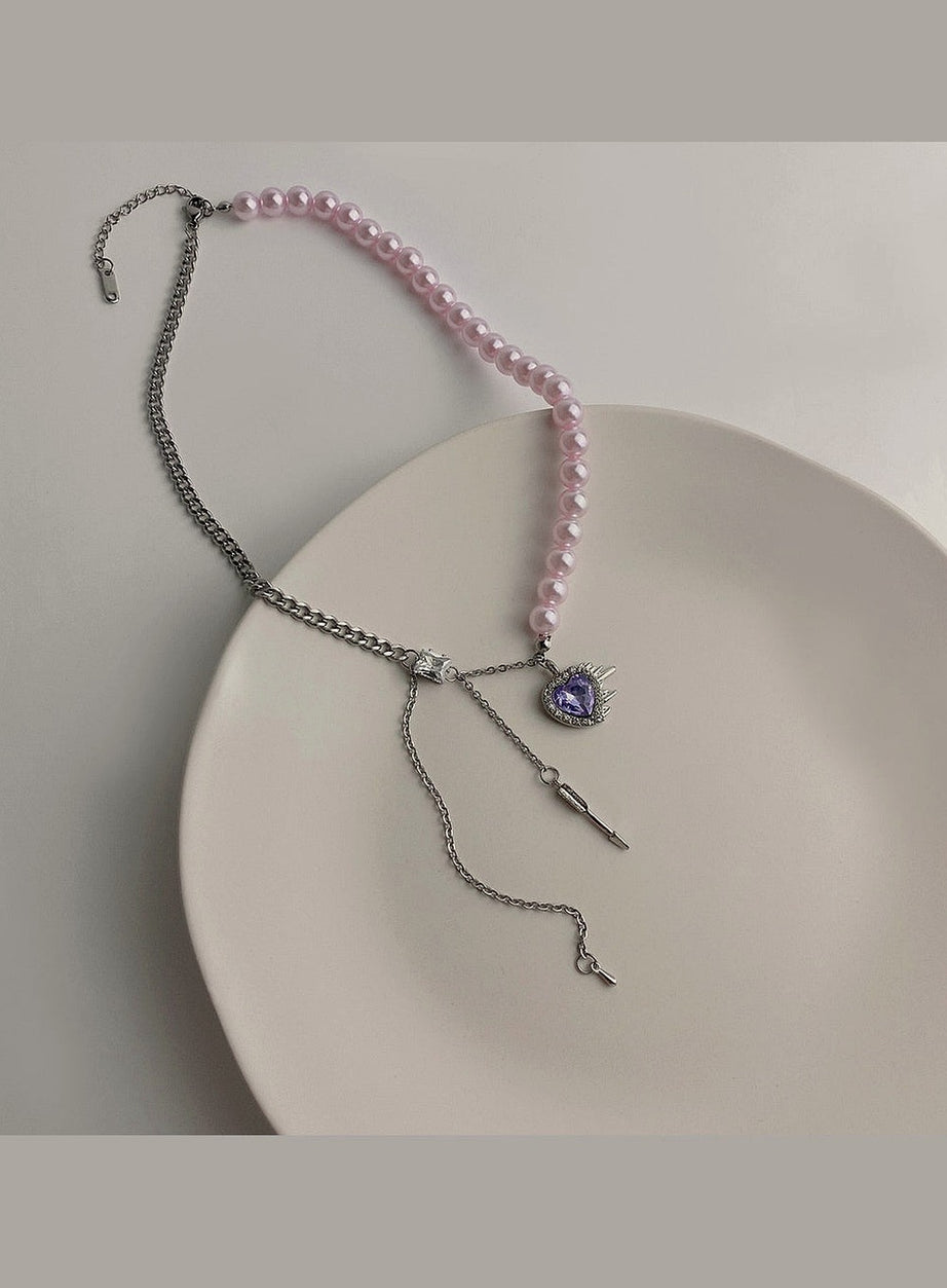 Y2k Peach Heart Necklace