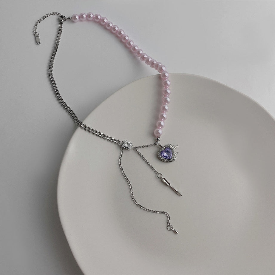 Y2k Peach Heart Necklace