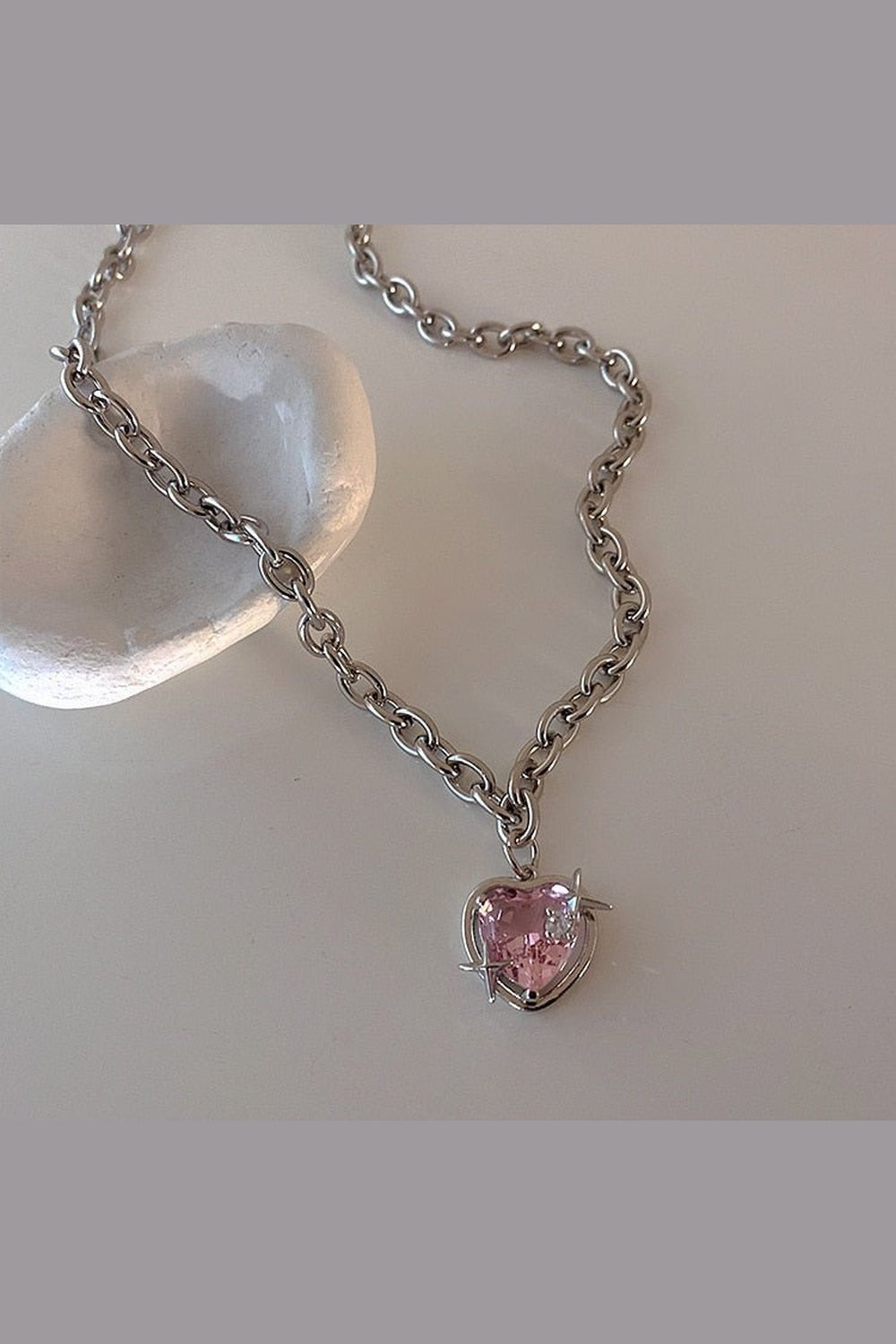 Y2k Peach Heart Necklace