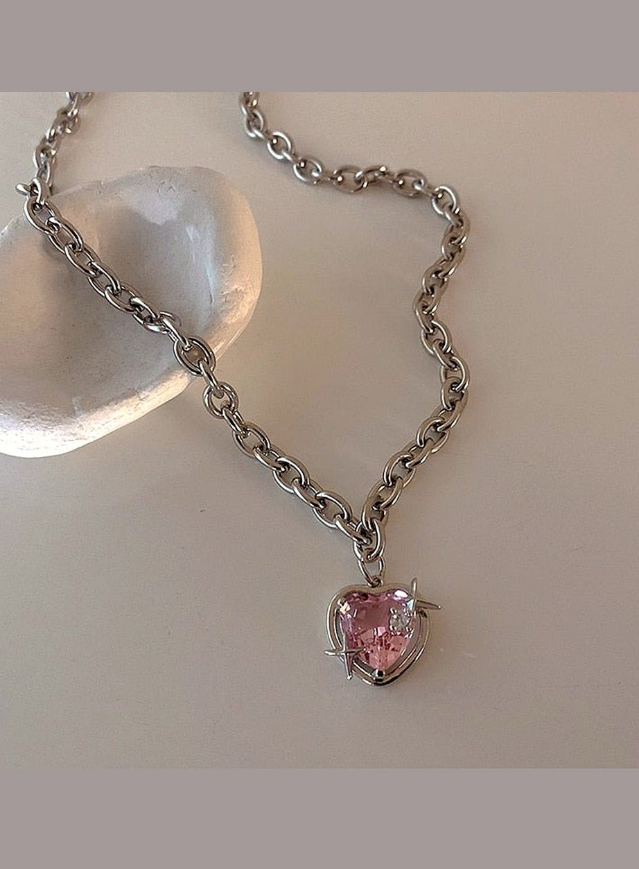Y2k Peach Heart Necklace