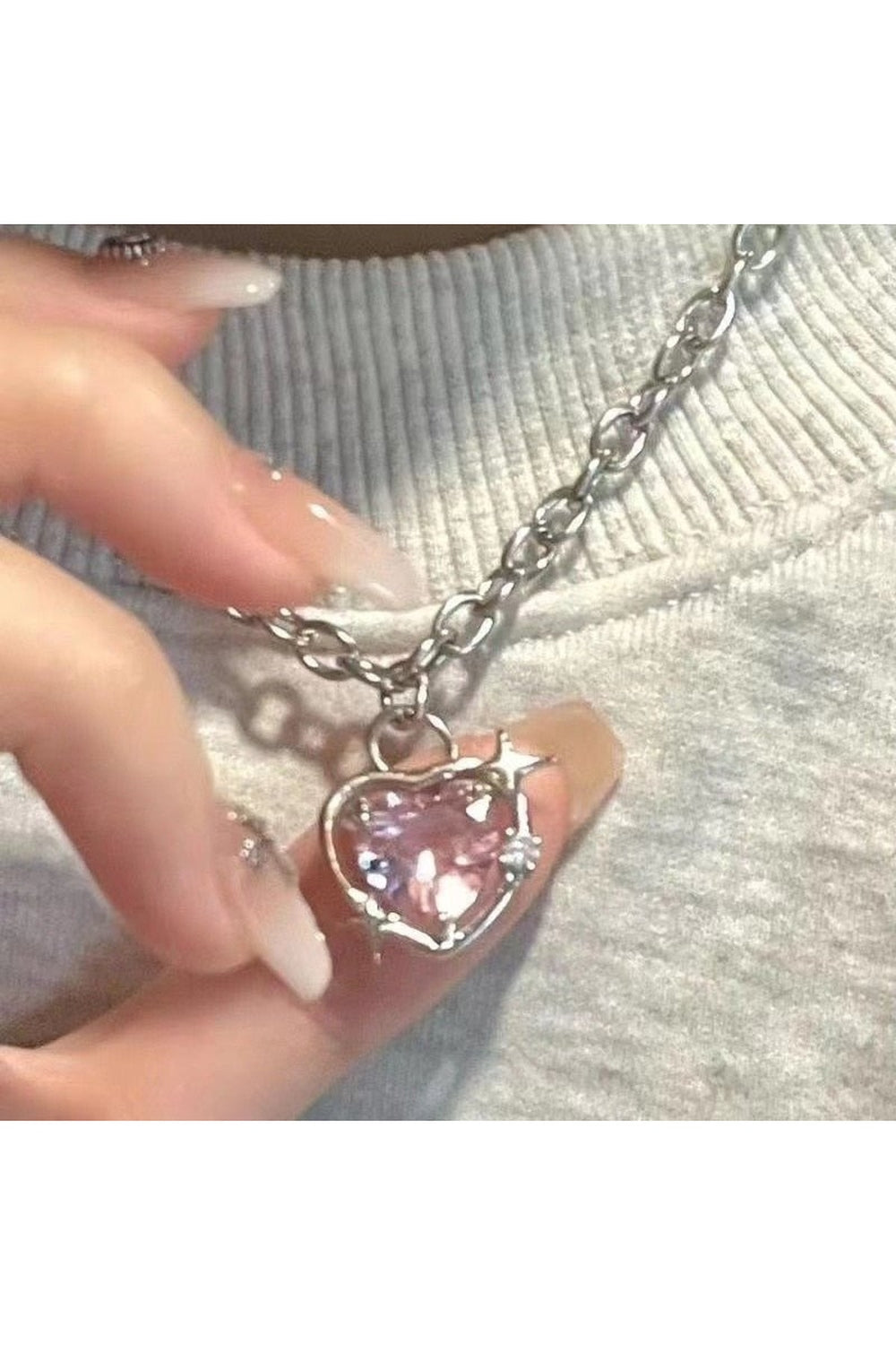 Y2k Peach Heart Necklace