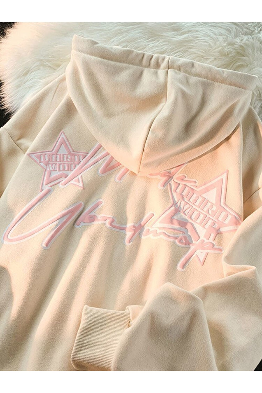 Y2k Pink Star Zip Up Hoodie