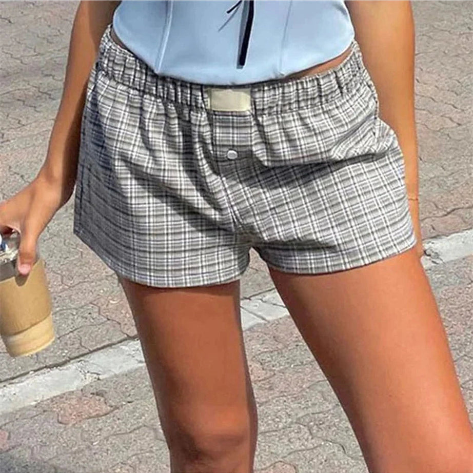 Y2k Plaid Pajama Shorts