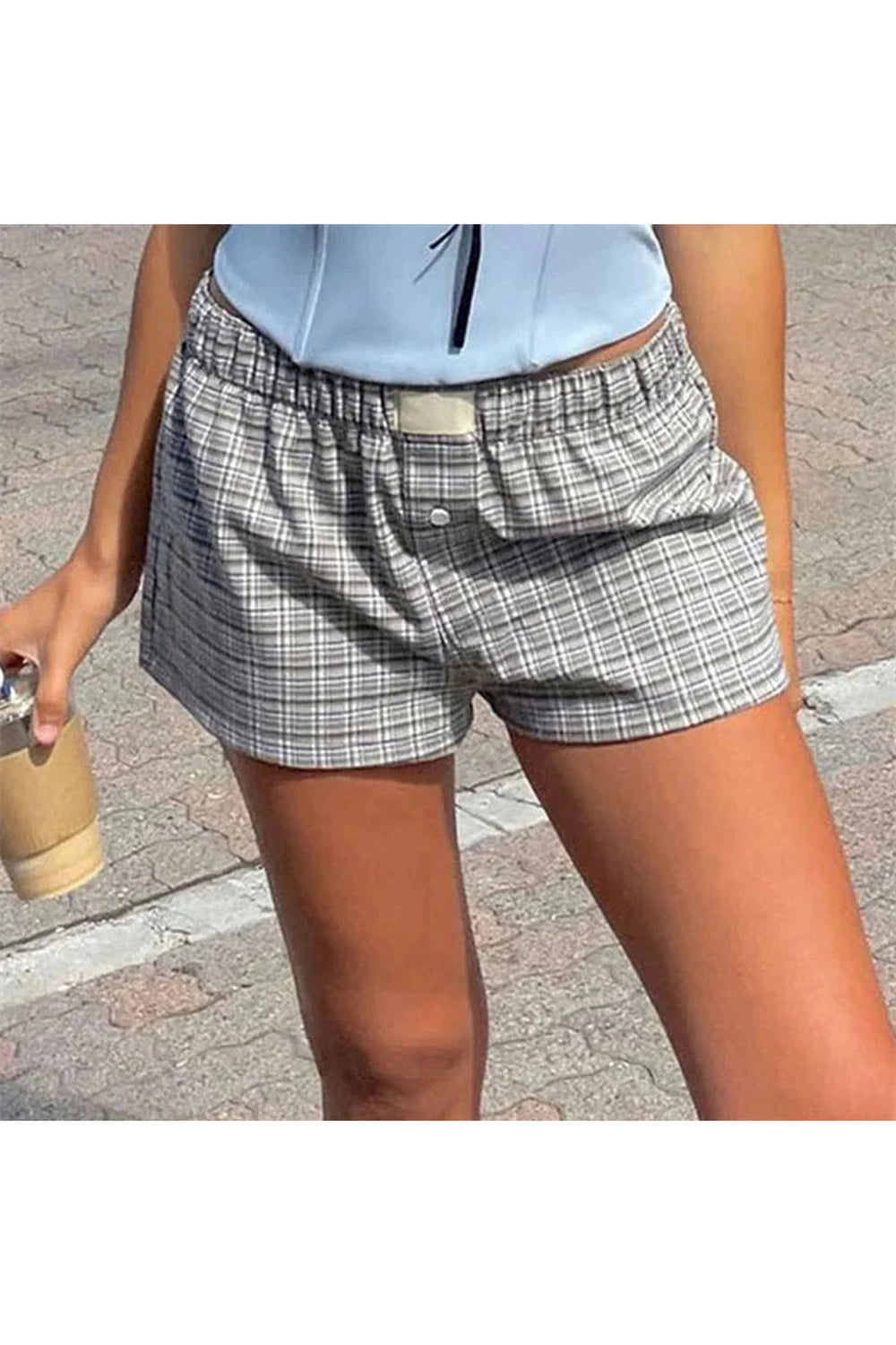 Y2k Plaid Pajama Shorts