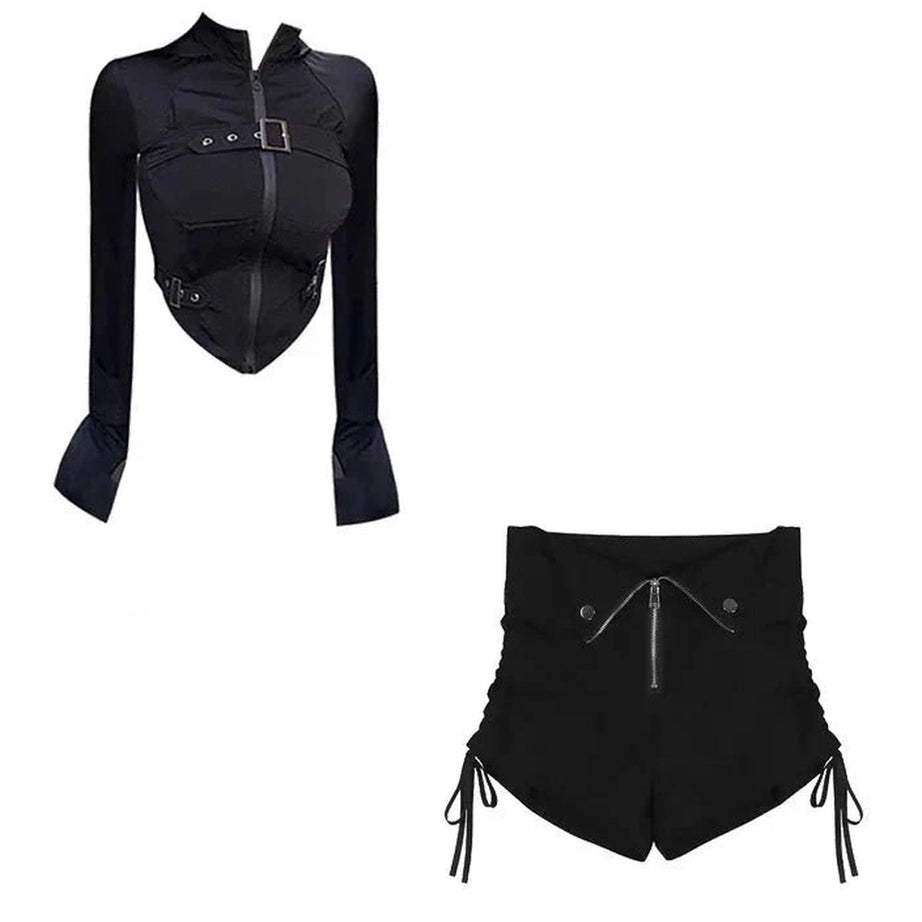 Y2k Sexy Gothic Two-Piece Set