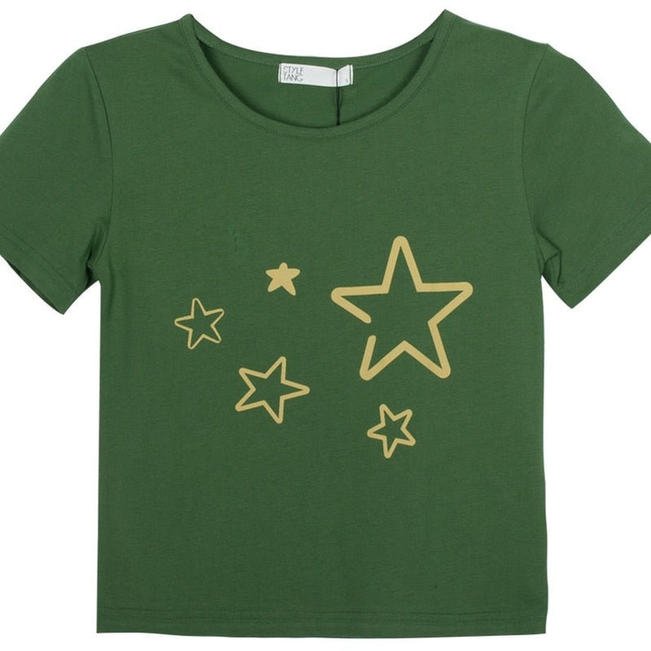 Y2k Star Print Slim Crop Top