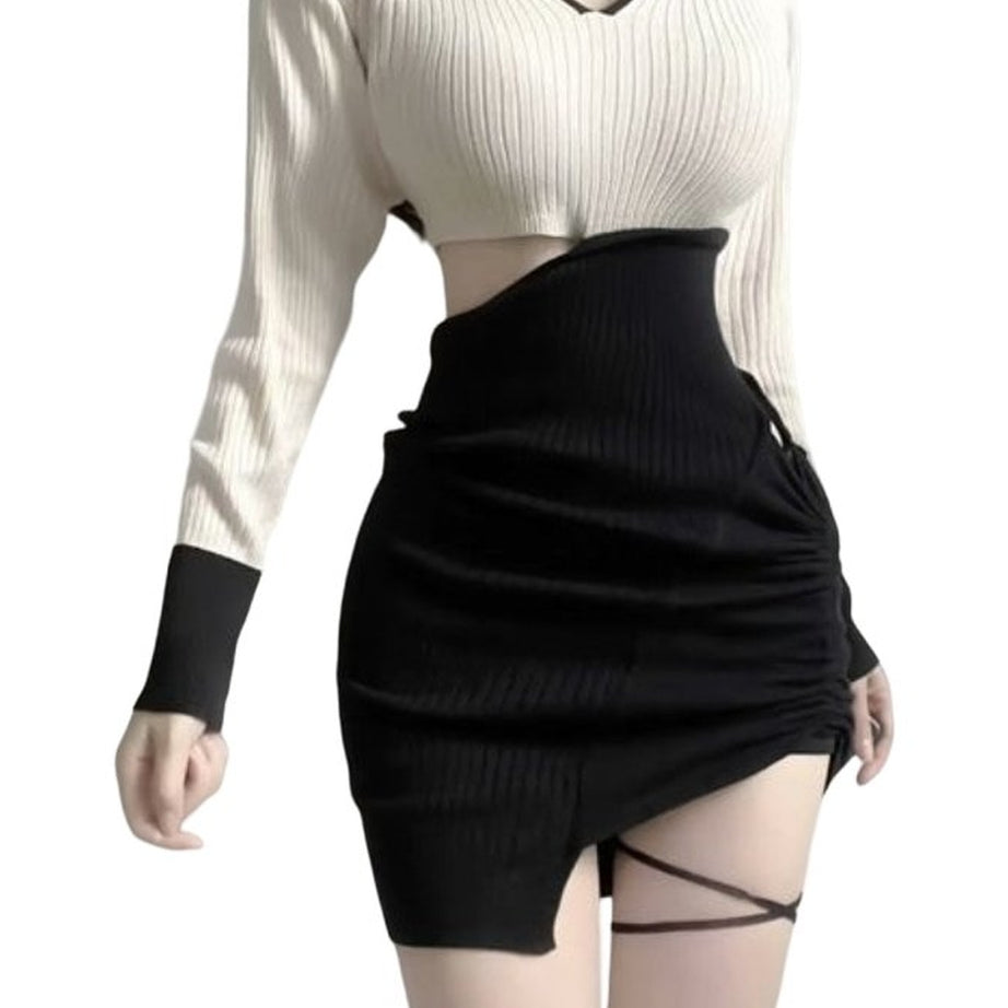 Y2k V Neck Contrast Mini Dress