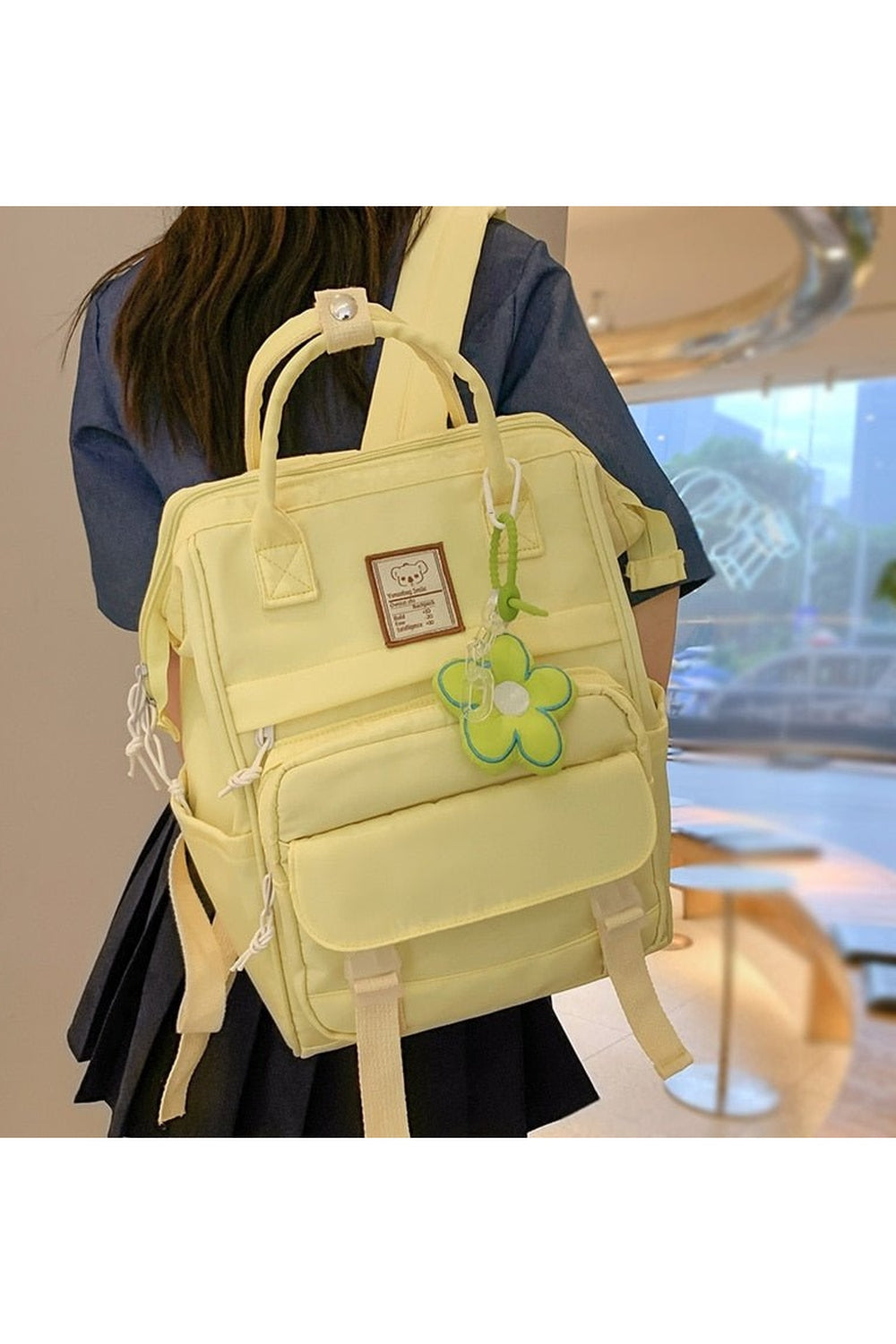 Y2k Yellow College Laptop Backpack