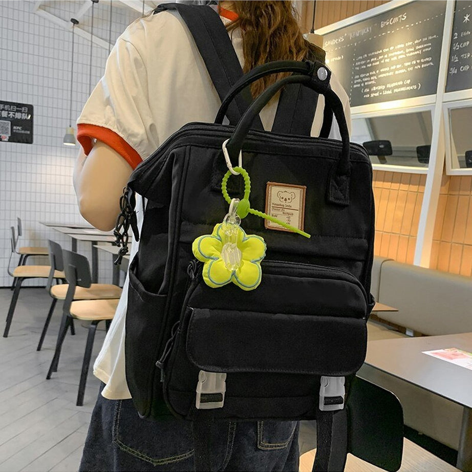 Y2k Yellow College Laptop Backpack