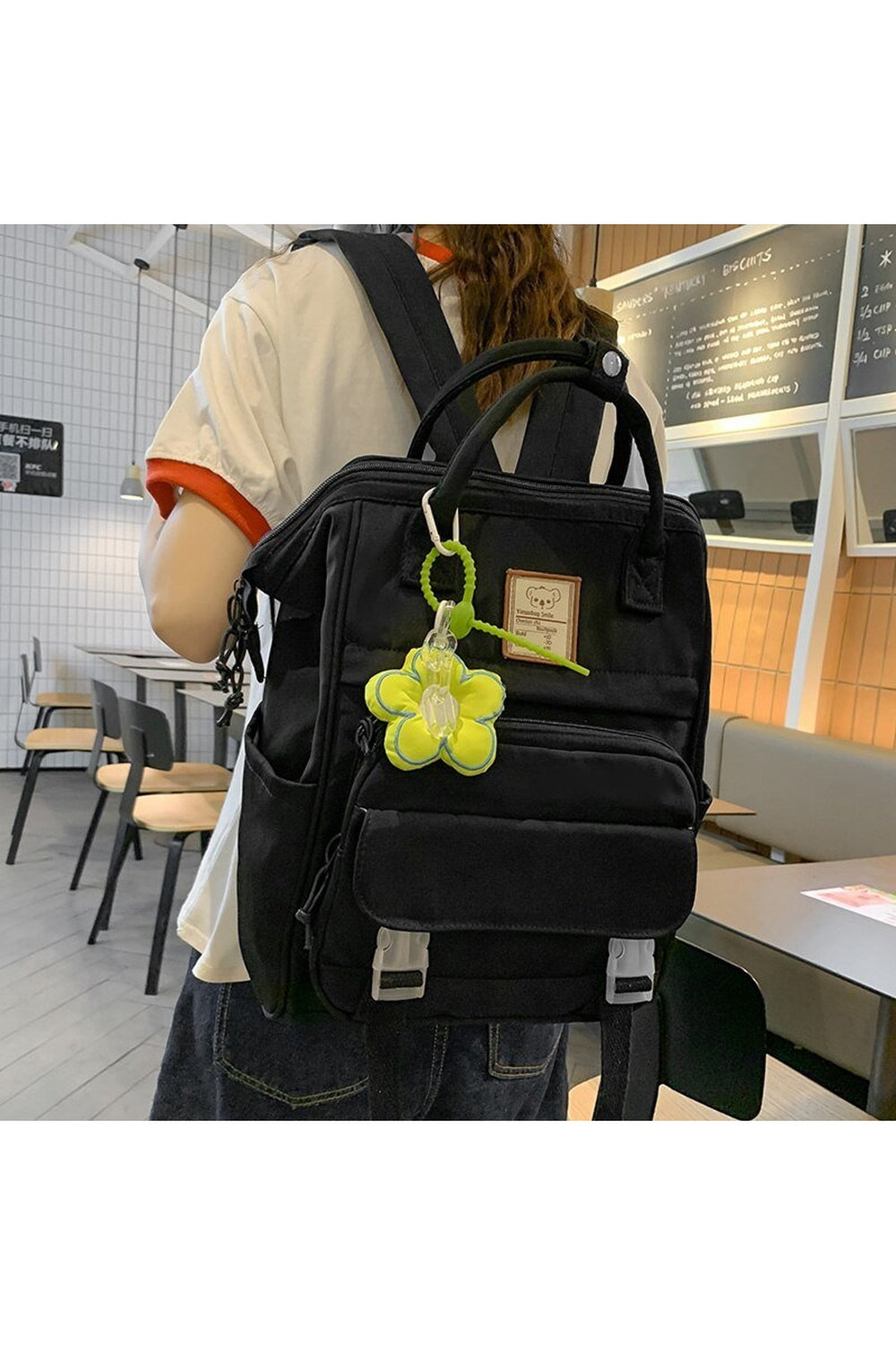 Y2k Yellow College Laptop Backpack