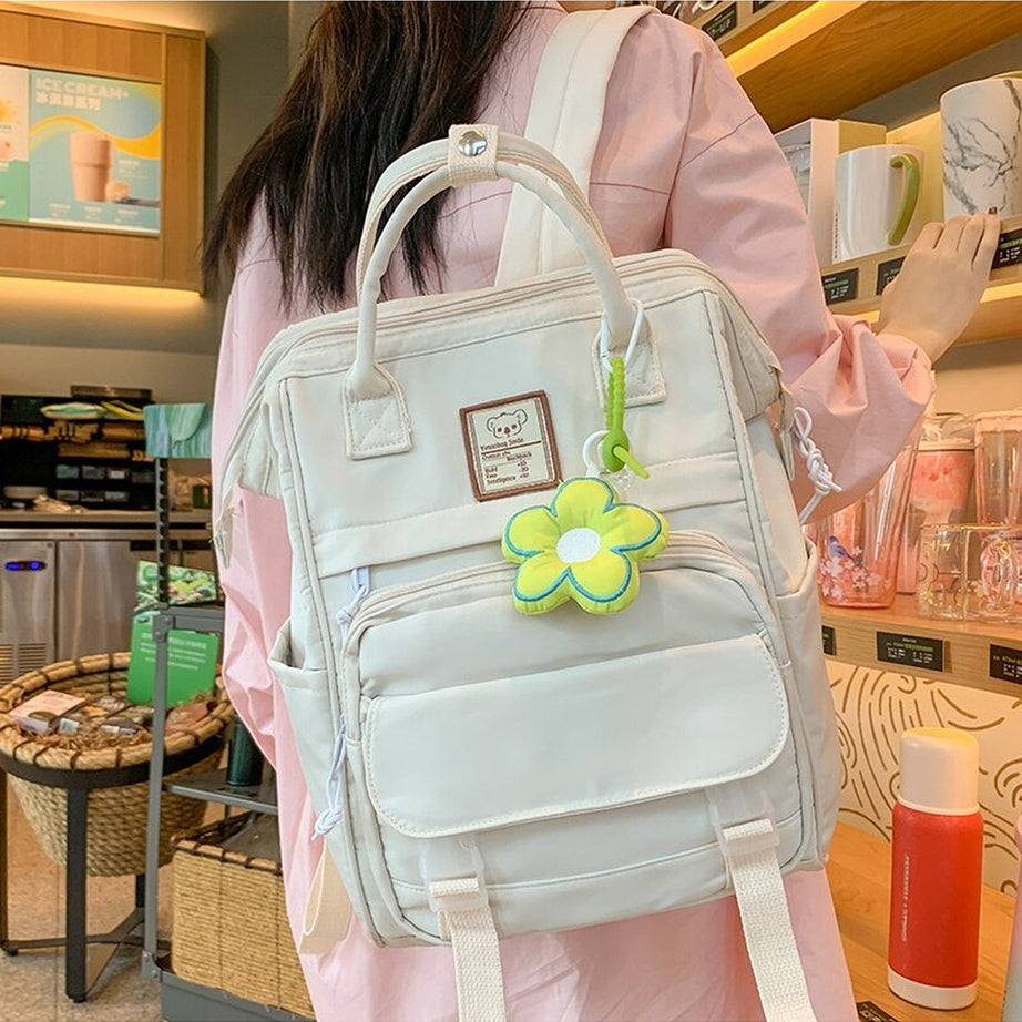 Y2k Yellow College Laptop Backpack