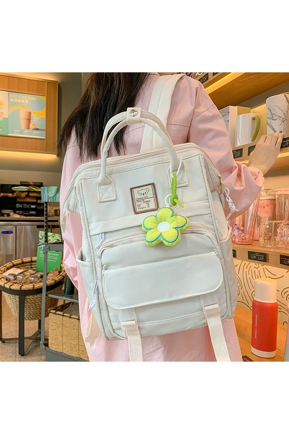 Y2k Yellow College Laptop Backpack