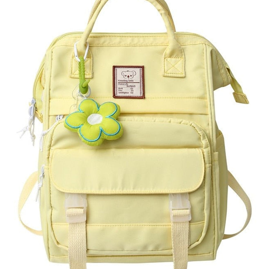 Y2k Yellow College Laptop Backpack