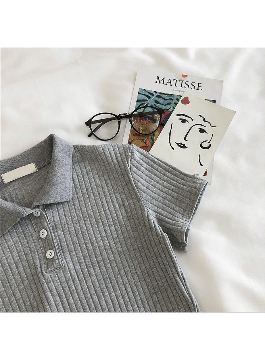 Y2k Youth Cropped Knitted Blouse