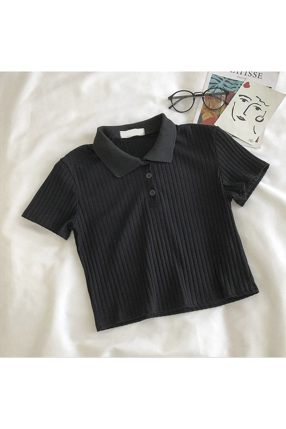 Y2k Youth Cropped Knitted Blouse