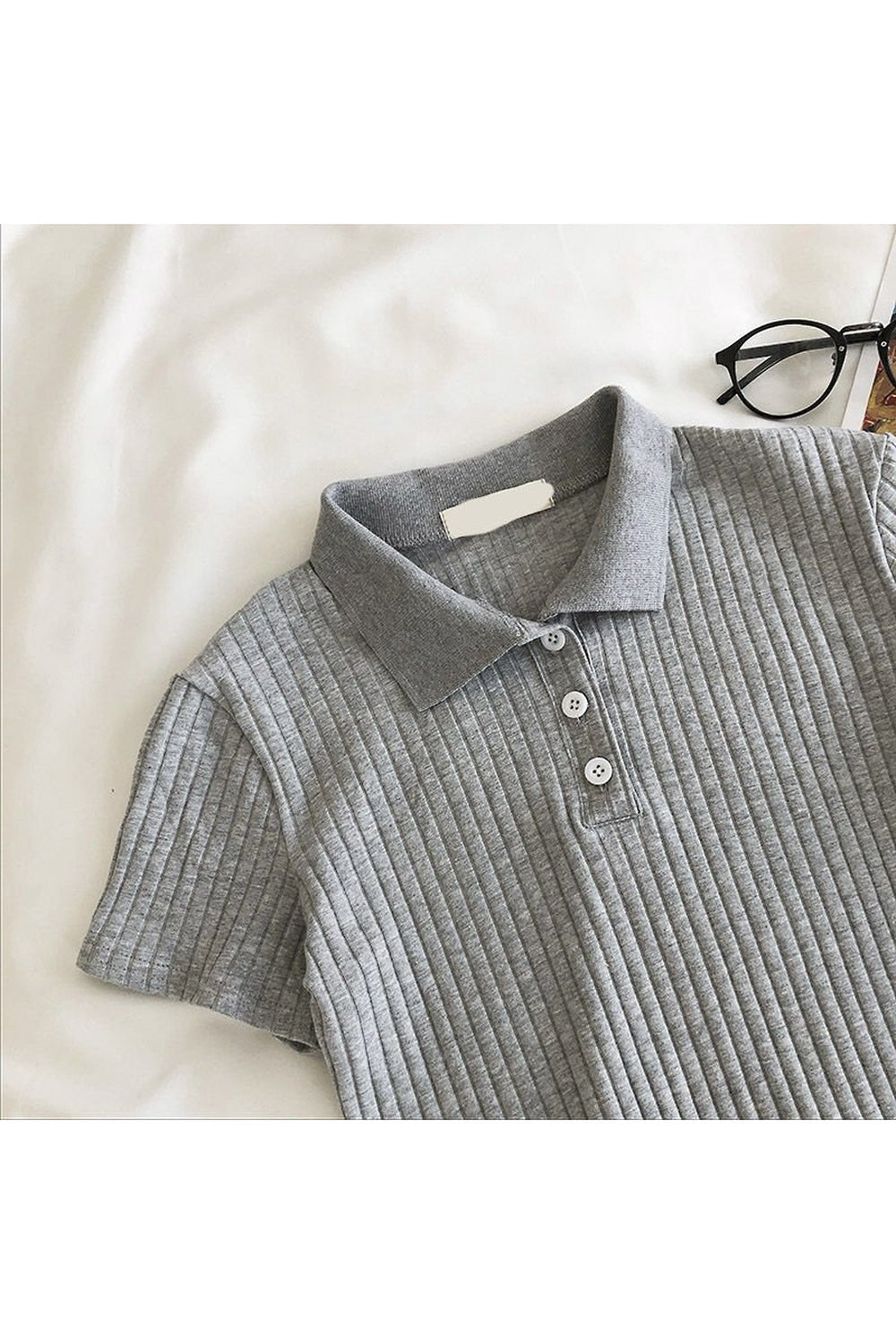 Y2k Youth Cropped Knitted Blouse