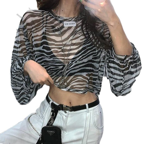 Zebra Print Aesthetic Blouse - Blouses