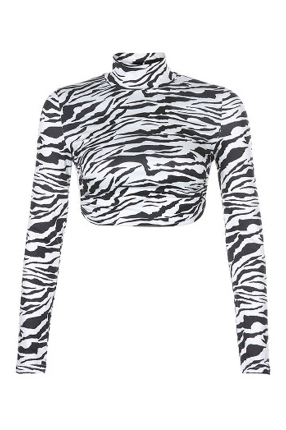 Y2k Zebra Print Backless Crop Top