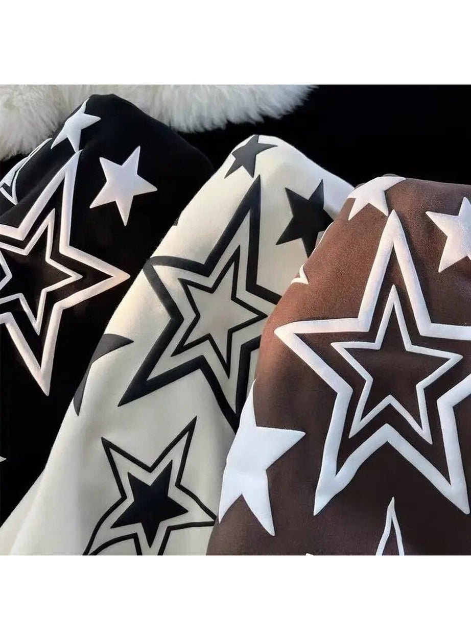 Y2k Zip-up Star Hoodie Jacket