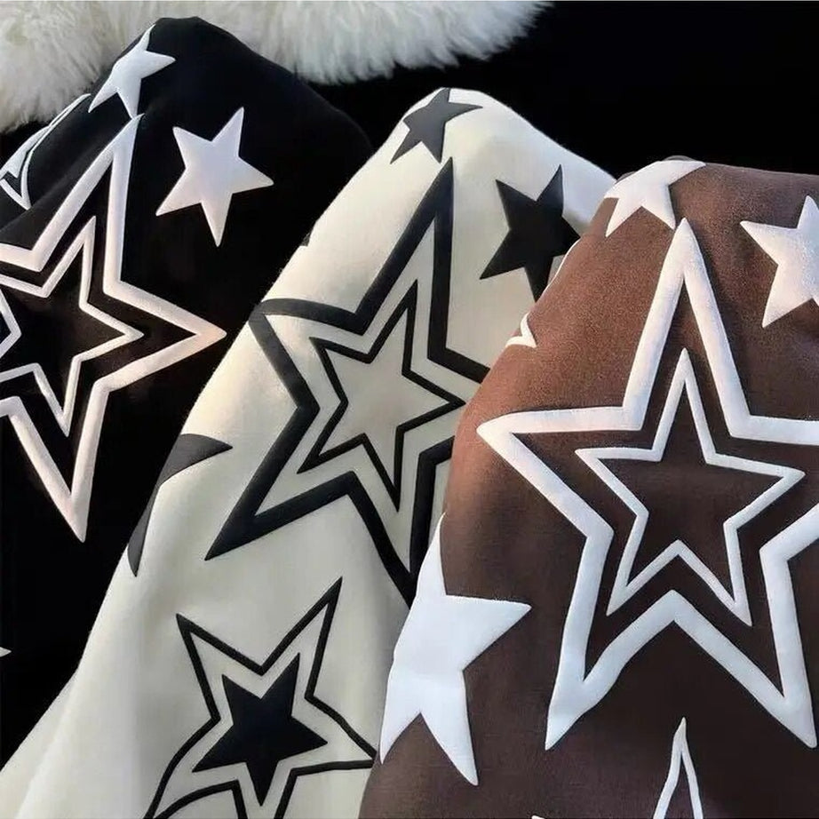 Y2k Zip-up Star Hoodie Jacket