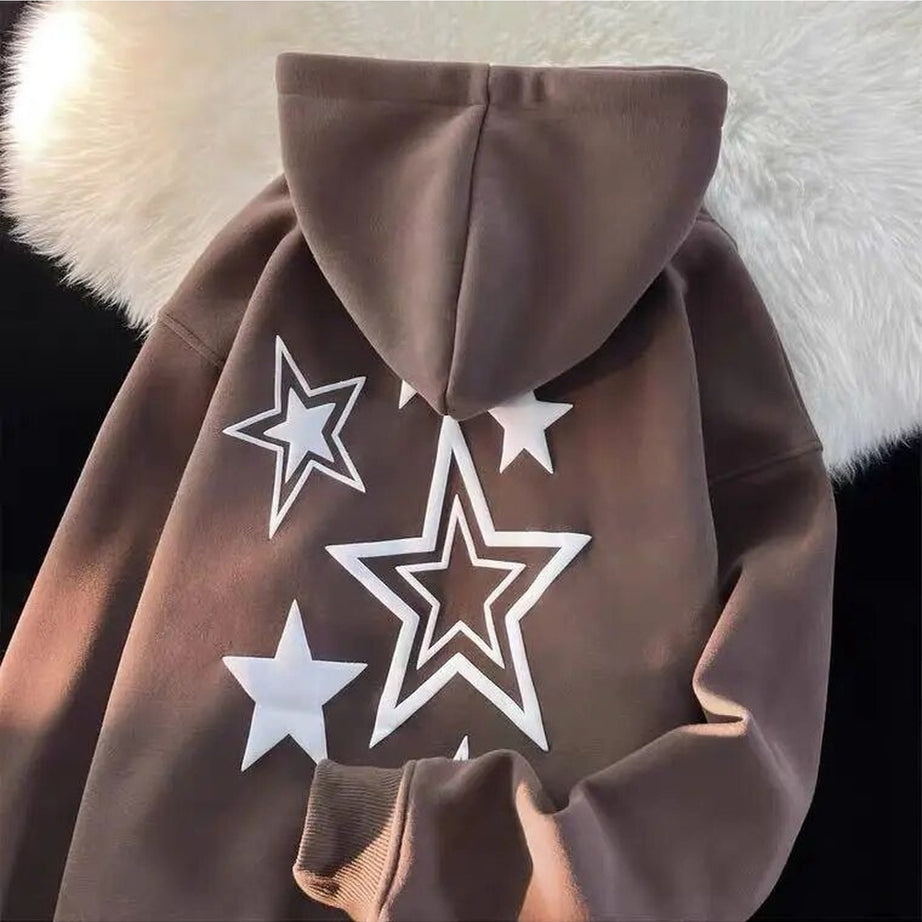 Y2k Zip-up Star Hoodie Jacket