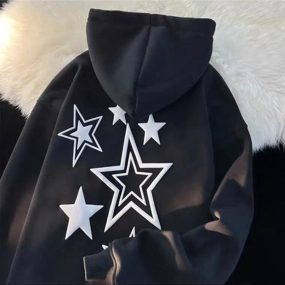 Y2k Zip-up Star Hoodie Jacket