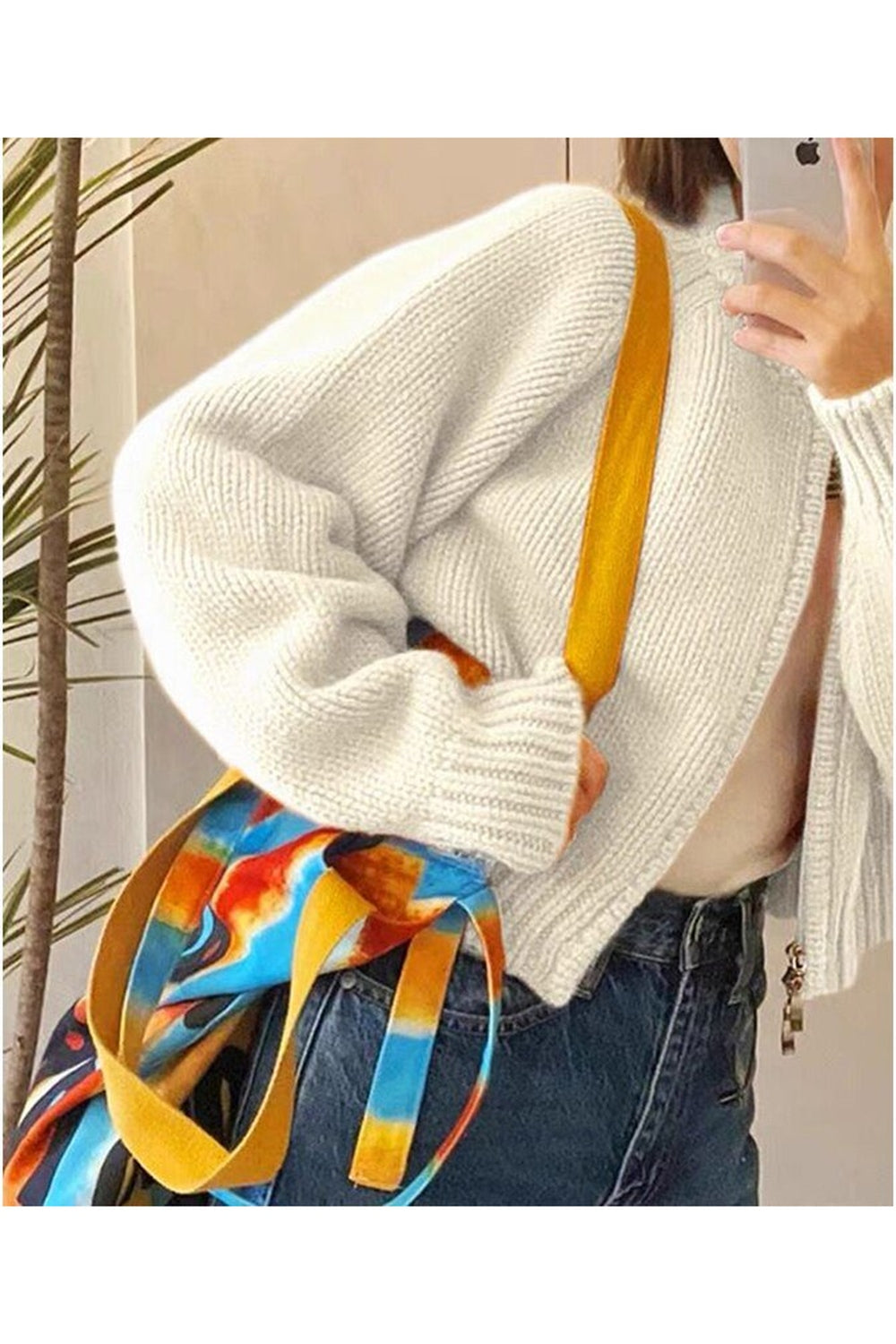 Y2k Zipper Cropped Knit Cardigan