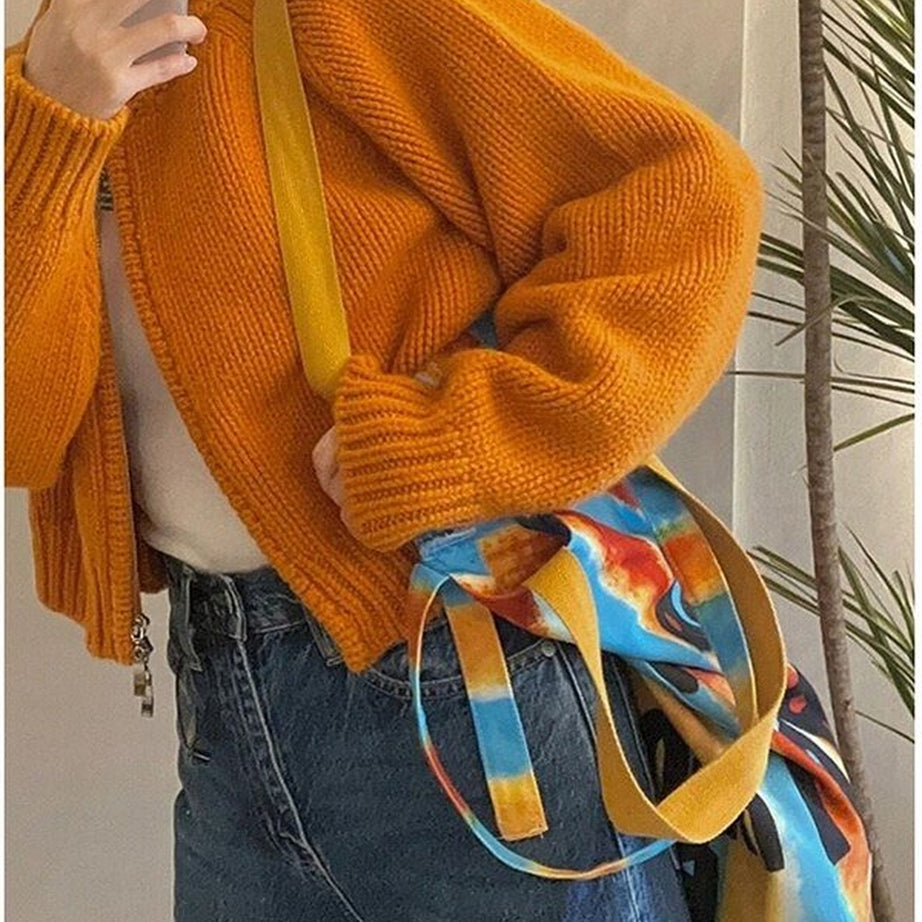 Y2k Zipper Cropped Knit Cardigan