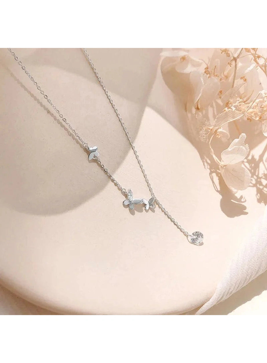 Y2k Zircon Butterfly Necklace