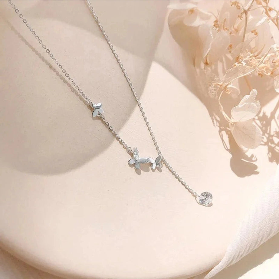 Y2k Zircon Butterfly Necklace